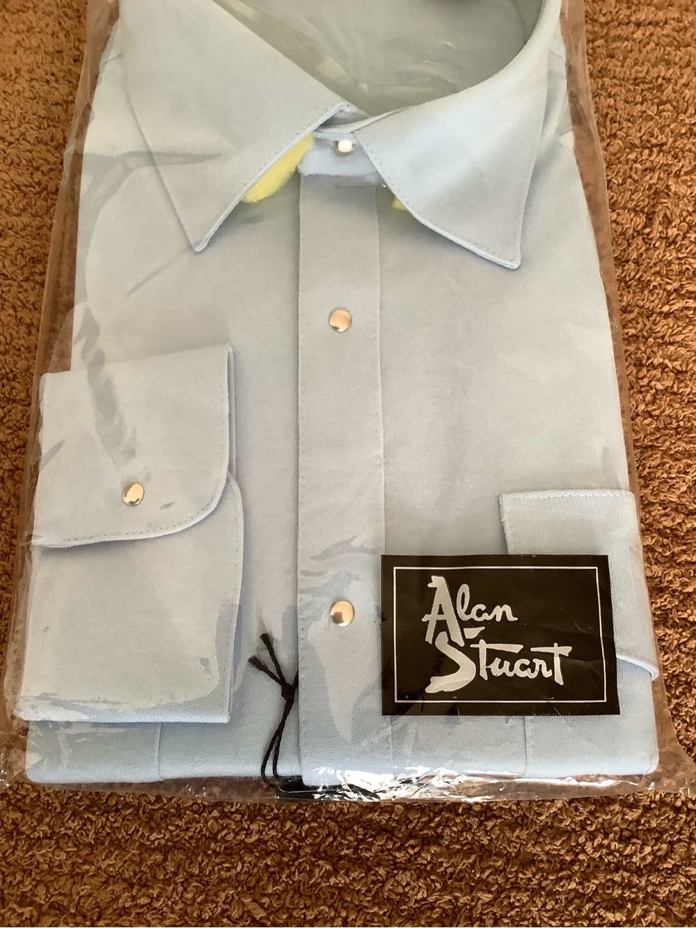 Vintage NWT Alan Stuart Men’s Light Blue Dress Shirt